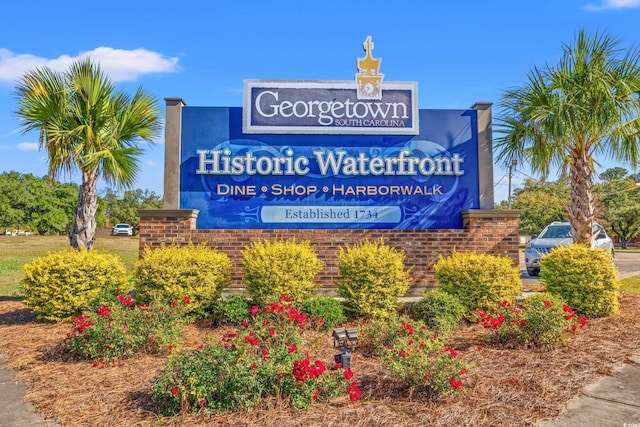 view of community sign