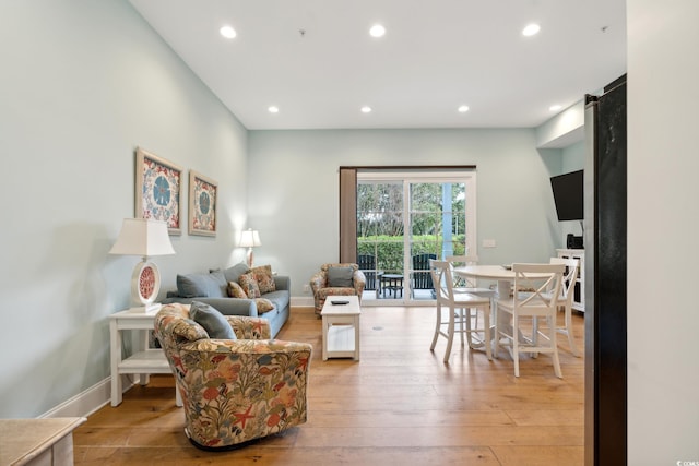 living room featuring light hardwood / wood-style floors