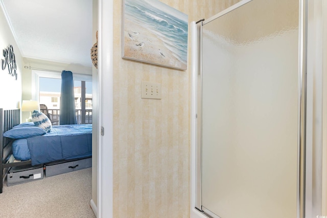 bathroom featuring an enclosed shower