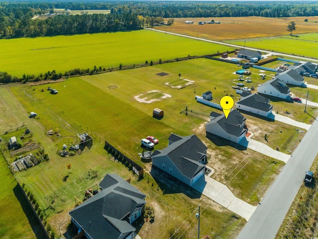 drone / aerial view with a rural view