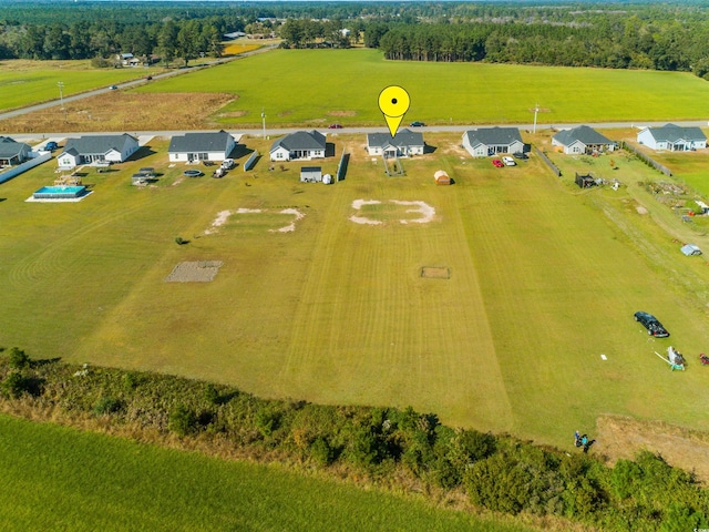 bird's eye view with a rural view