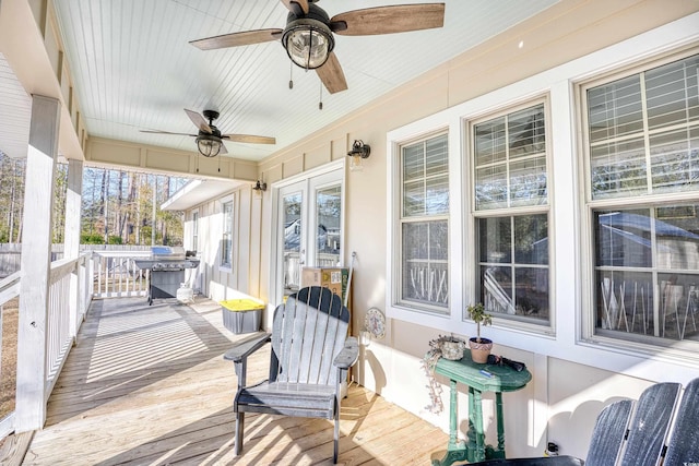 wooden deck featuring a porch