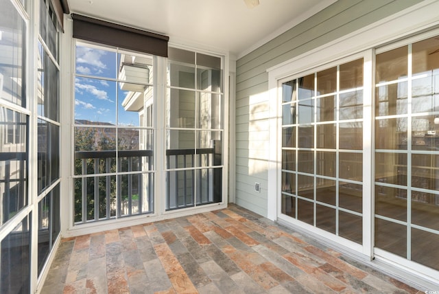 view of unfurnished sunroom