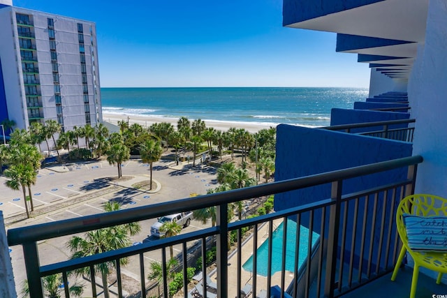 property view of water with a view of the beach