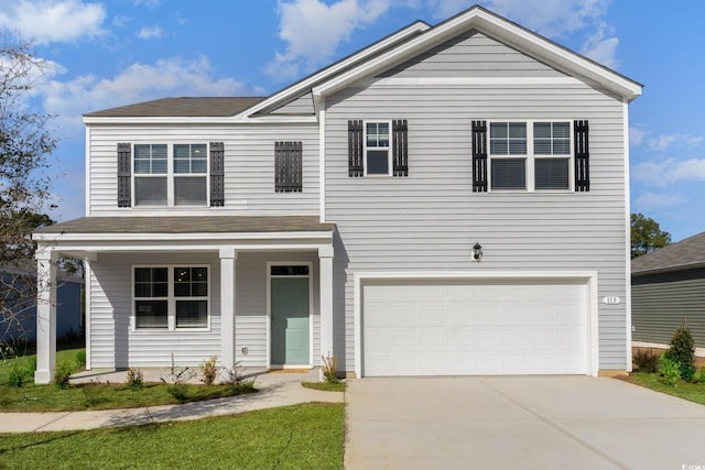 view of front of home with a garage