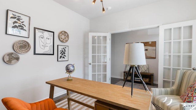 office space featuring french doors