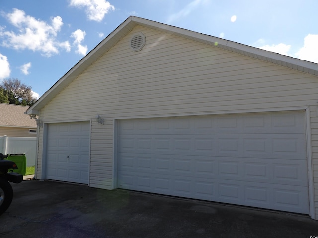 view of garage