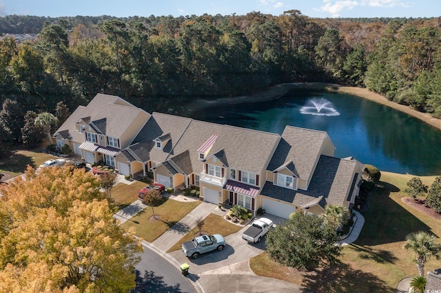 206 Mossy Stone Ct Unit 1605, Murrells Inlet, SC 29576 - drone / aerial view of a heavily wooded area and a nearby body of water