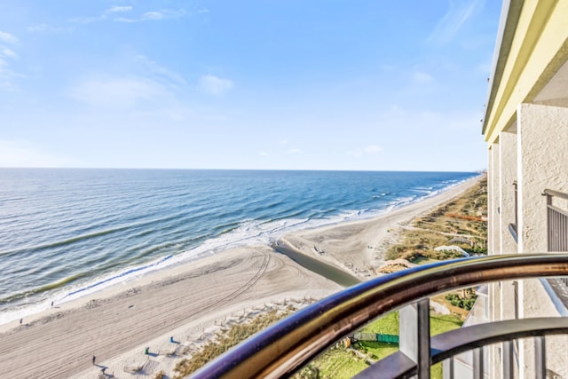 water view featuring a beach view