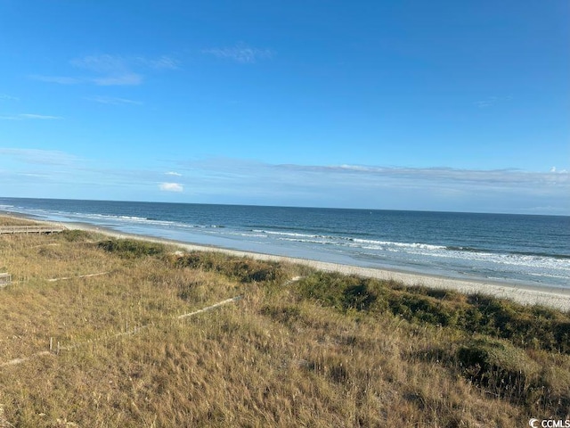 view of water feature featuring a view of the beach