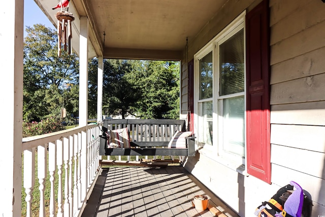 deck with covered porch