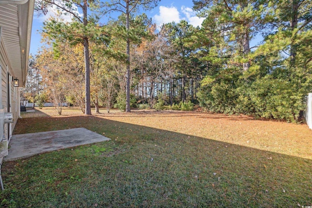 view of yard with a patio