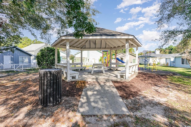 view of home's community featuring a gazebo and a playground