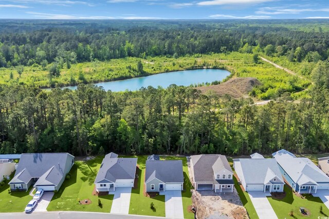 389 Sun Colony Blvd, Longs, SC 29568 - aerial perspective of suburban area with a heavily wooded area and a nearby body of water
