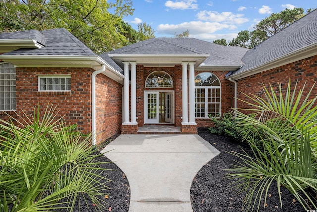 entrance to property with french doors