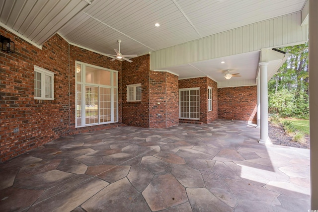 view of patio / terrace with ceiling fan