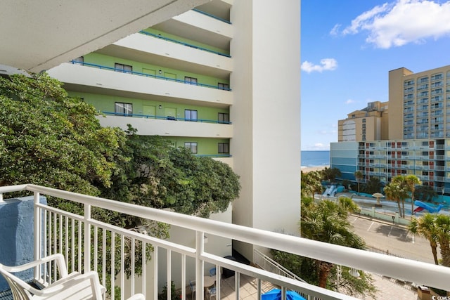 balcony with a water view