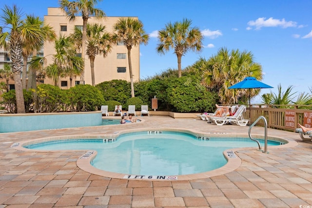 view of pool with a patio