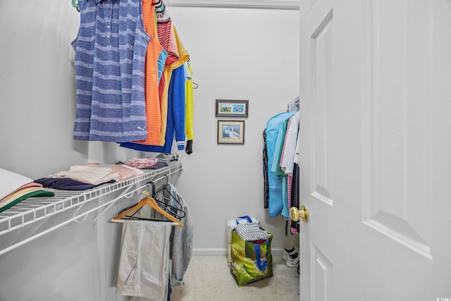 view of walk in closet