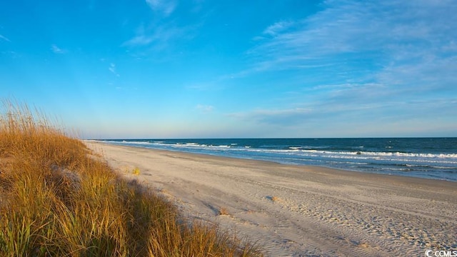 property view of water with a beach view