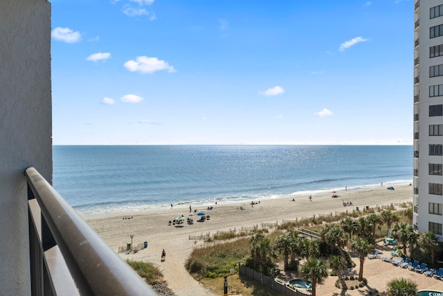 water view with a view of the beach