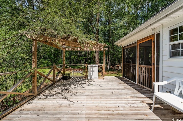 244 George Washington Trl, Georgetown, SC 29440 - deck featuring a pergola and a sunroom
