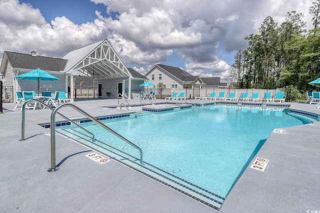 view of pool with a patio area