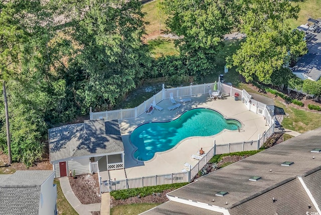 view of pool featuring a patio