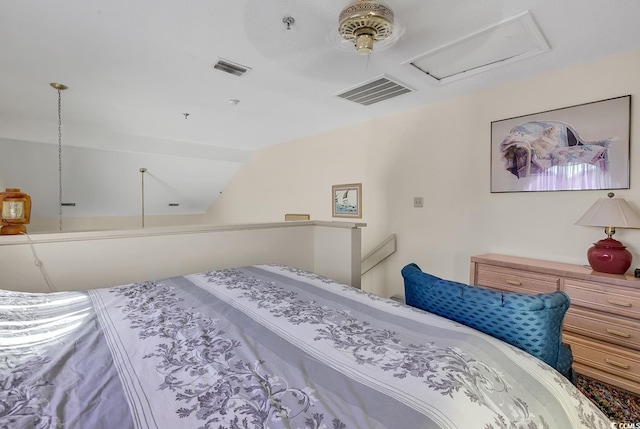 bedroom featuring vaulted ceiling