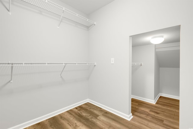 spacious closet featuring hardwood / wood-style floors