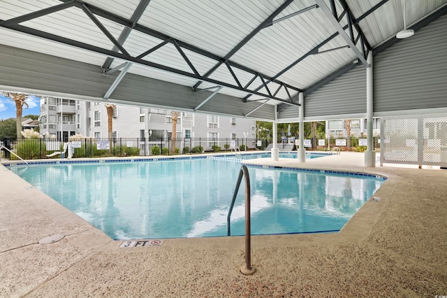 view of pool featuring a patio