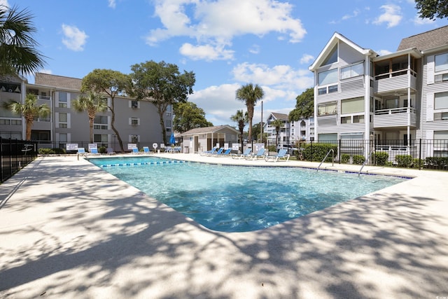 view of pool with a patio area