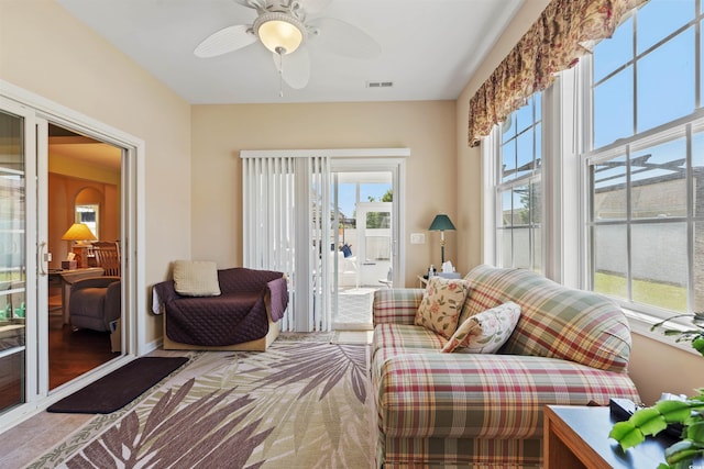 237 Cloverleaf Dr, Longs, SC 29568 - interior space with a ceiling fan and visible vents
