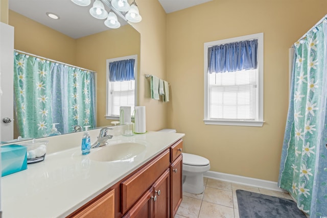 237 Cloverleaf Dr, Longs, SC 29568 - full bath with toilet, tile patterned floors, baseboards, and vanity