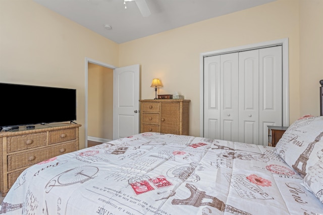 237 Cloverleaf Dr, Longs, SC 29568 - bedroom with ceiling fan and a closet