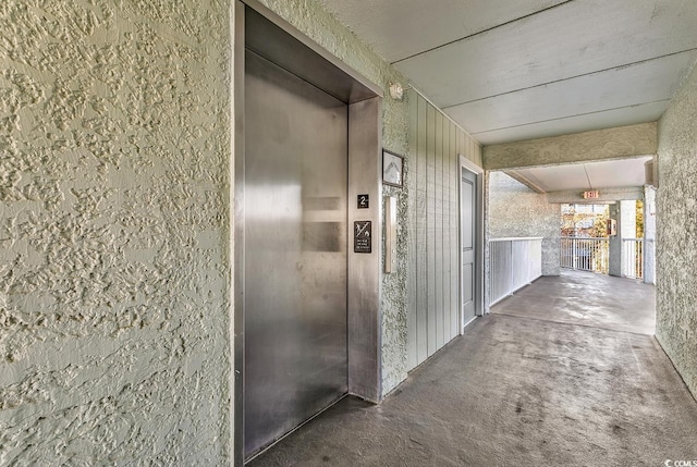 hallway with elevator