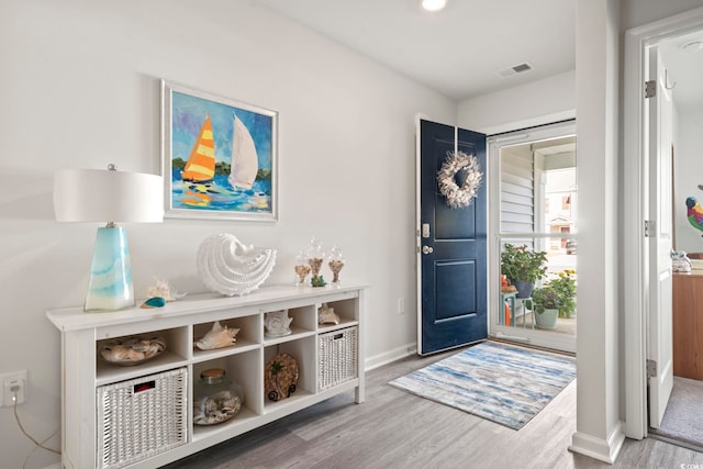 entrance foyer featuring hardwood / wood-style flooring