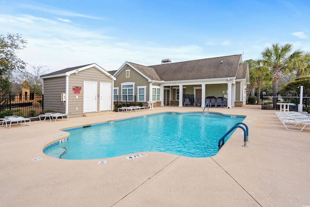 view of pool with a patio area