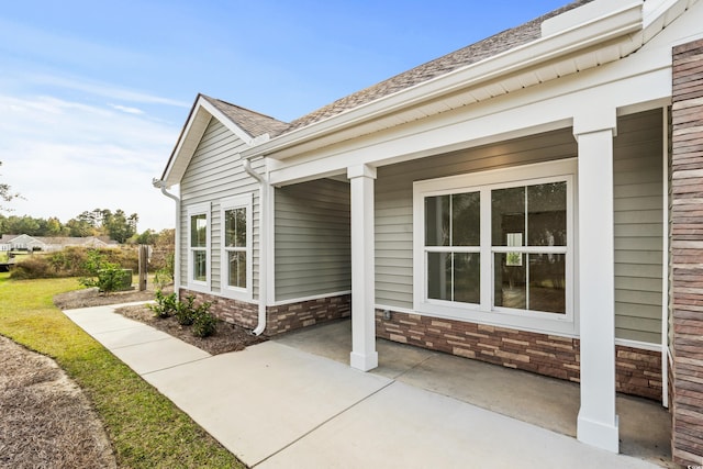 view of patio with a porch