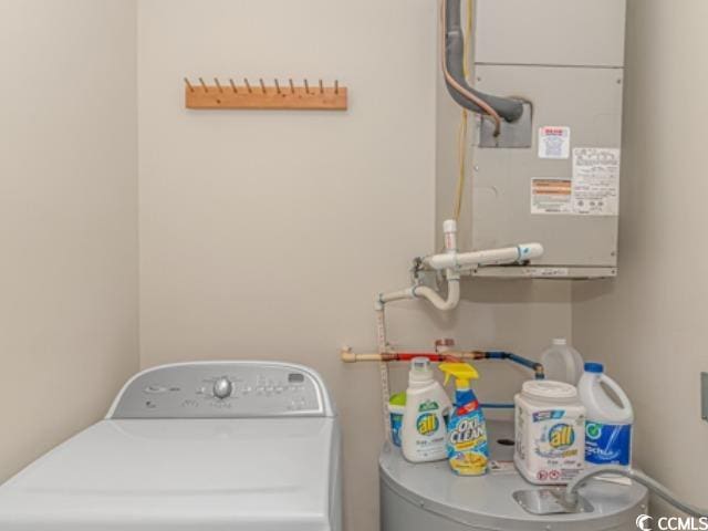 5804 Longwood Dr Unit 203, Murrells Inlet, SC 29576 - washroom with washer / clothes dryer and water heater