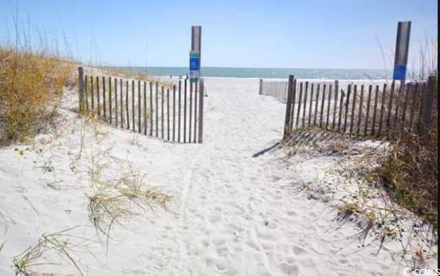 exterior space with a view of the beach