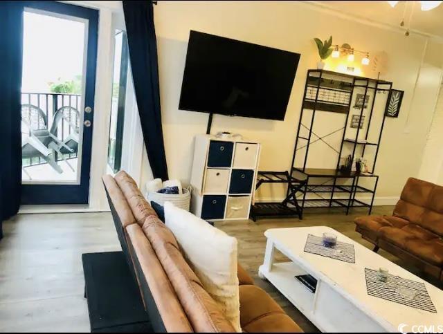 living room featuring hardwood / wood-style flooring