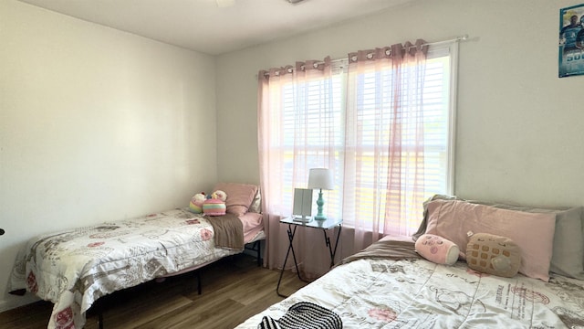 bedroom featuring wood-type flooring