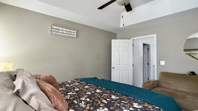 bedroom featuring ceiling fan