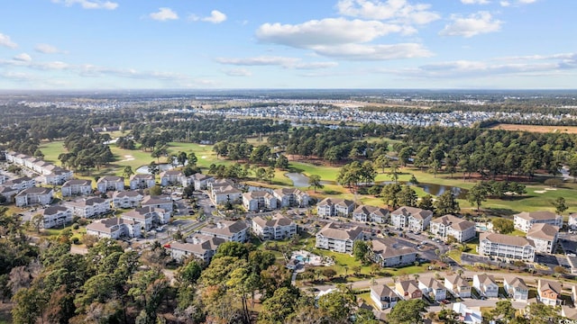 aerial view with a residential view and golf course view