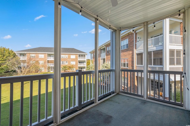 view of unfurnished sunroom