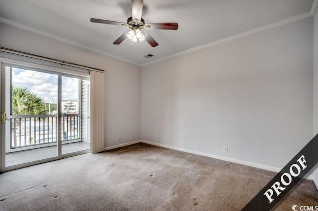 4220 Coquina Harbour Dr Unit B-11, Little River, SC 29566 - carpeted spare room featuring crown molding and a ceiling fan