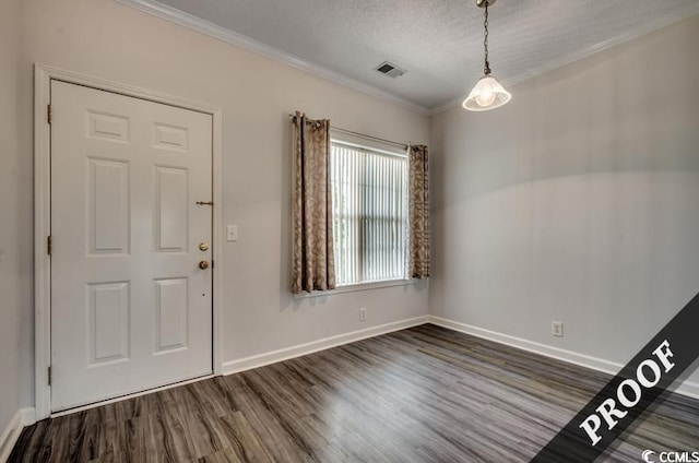 4220 Coquina Harbour Dr Unit B-11, Little River, SC 29566 - entrance foyer with dark wood finished floors, crown molding, and a textured ceiling