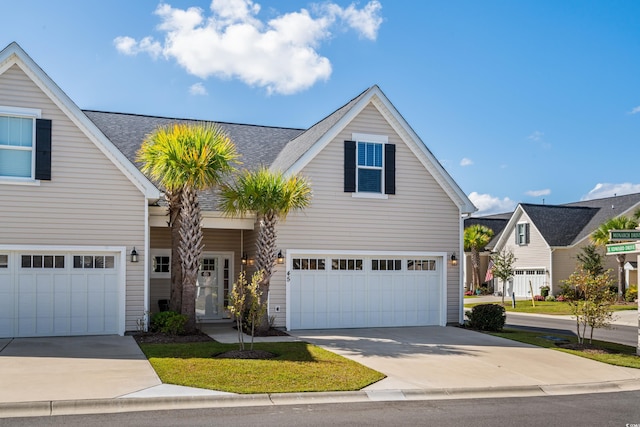 view of front of home with a garage