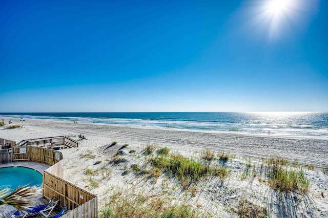 property view of water with a view of the beach